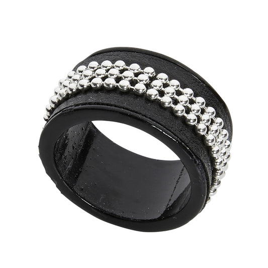 "SCHWARZER SPIKE-RING" – Vorderansicht