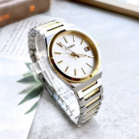 SEIKO SUR558P1 Date - Armbanduhr 38.5 mm Gold ansicht-2