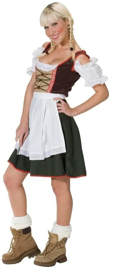 Rubies Dirndl Tirolerin Weiss Grün Braun Damen Oktoberfest Kleid