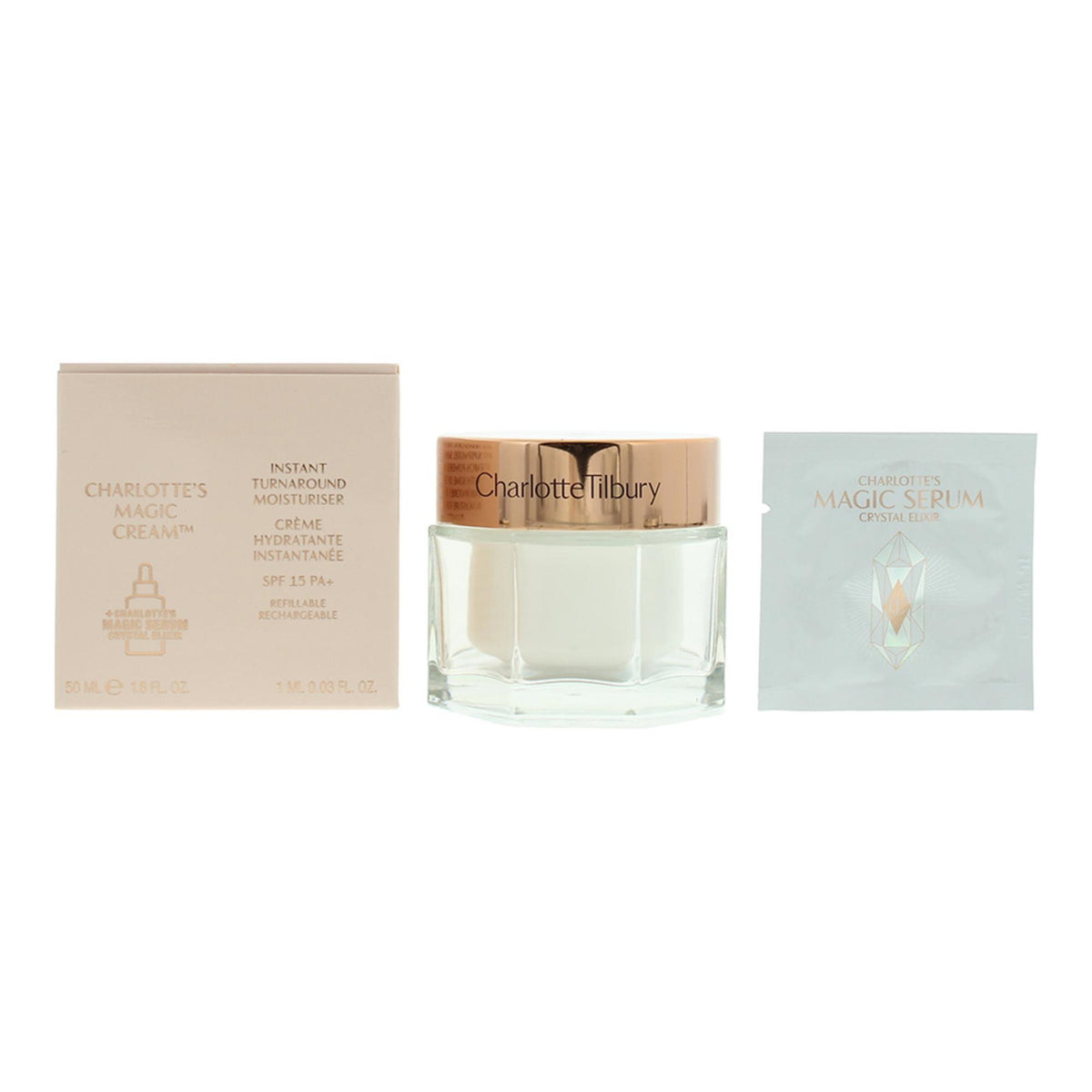 Charlotte Tilbury Magic Cream SPF 15 mit Magic Crystal Elixir Serum Pflege-Set