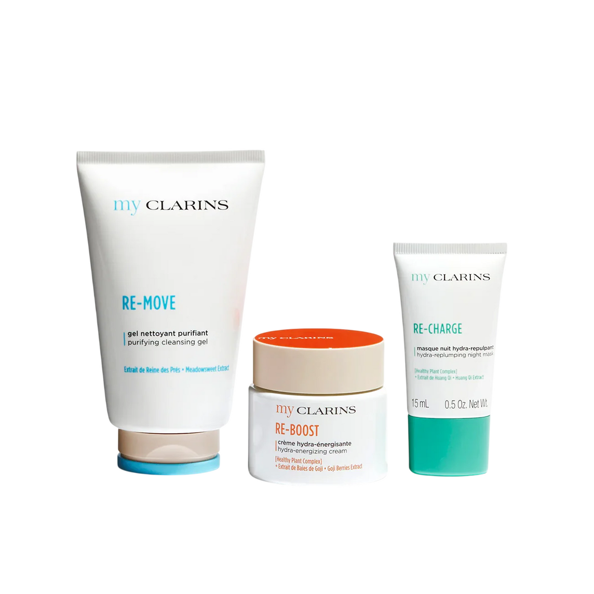 Clarins My Clarins Gesichtspflege-Set mit Tagescreme Schlafmaske und Reinigungsgel