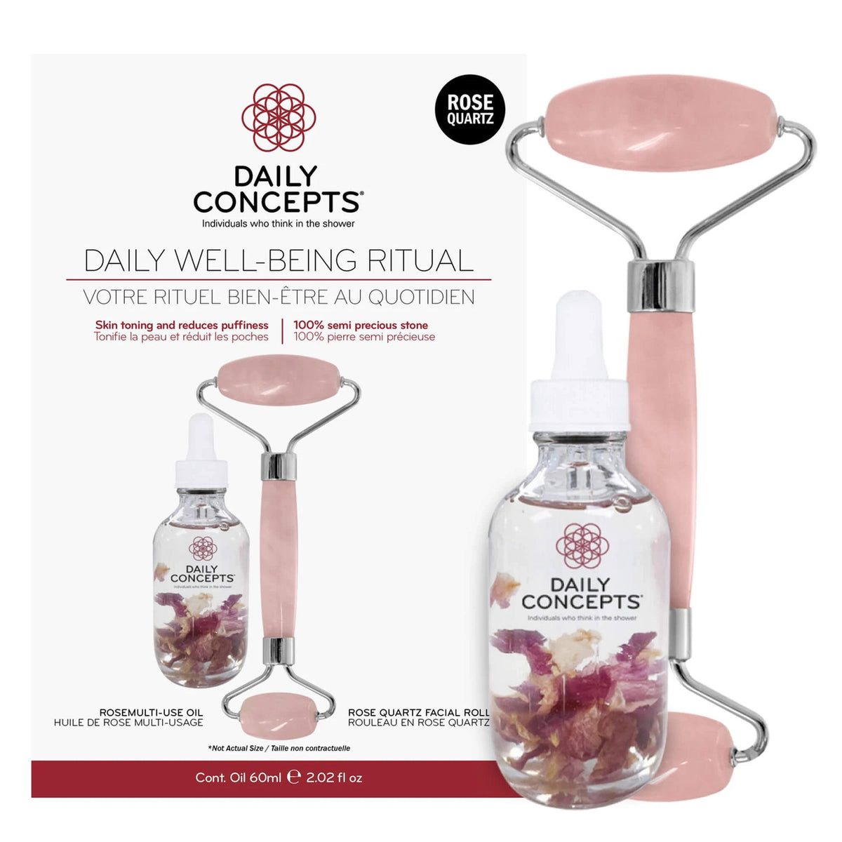 Daily Concepts Iris Jade Gesichtsöl 60 ml mit Gesichtsmassage-Roller