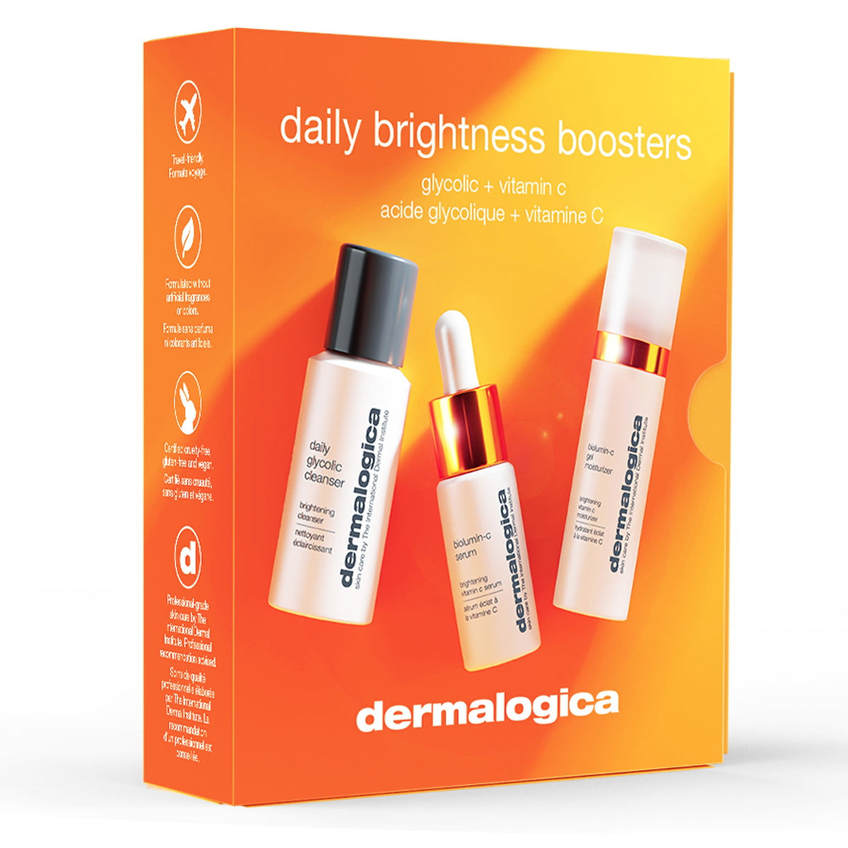 Dermalogica Gesichtspflege-Set mit Biolumin-C Serum, Feuchtigkeitsgel und Daily Glycolic Reinigungsgel