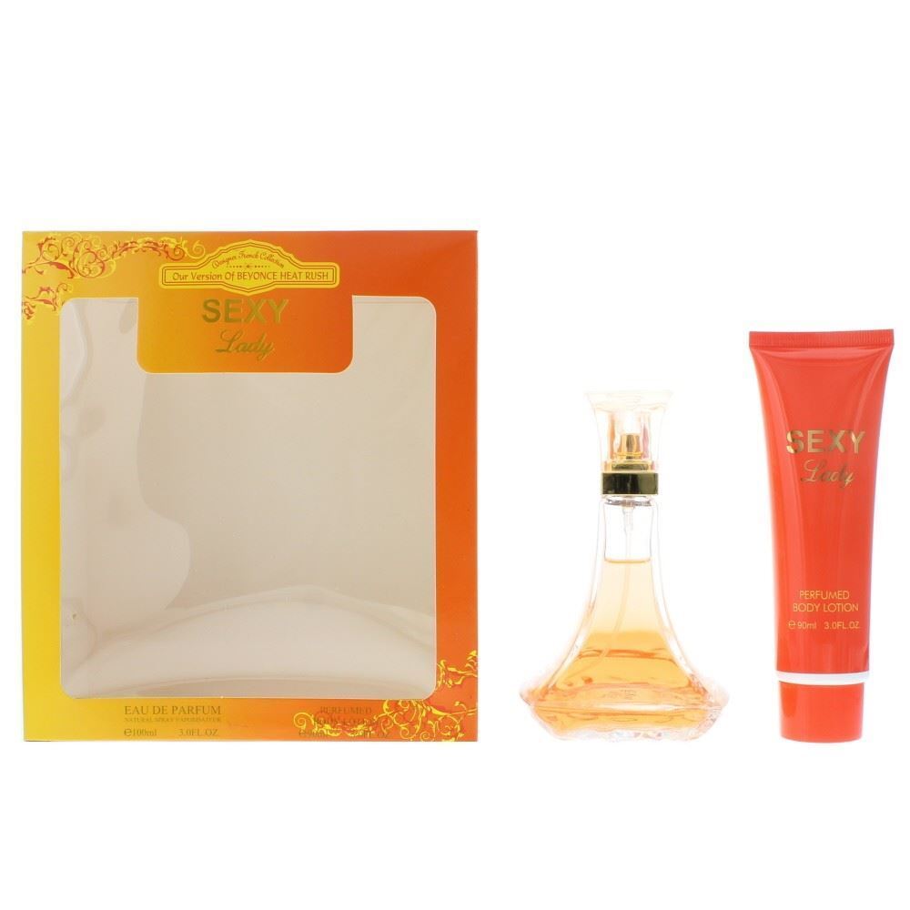Designer French Sexy Lady Geschenkset mit Eau de Parfum 100 ml und Body Lotion 90 ml