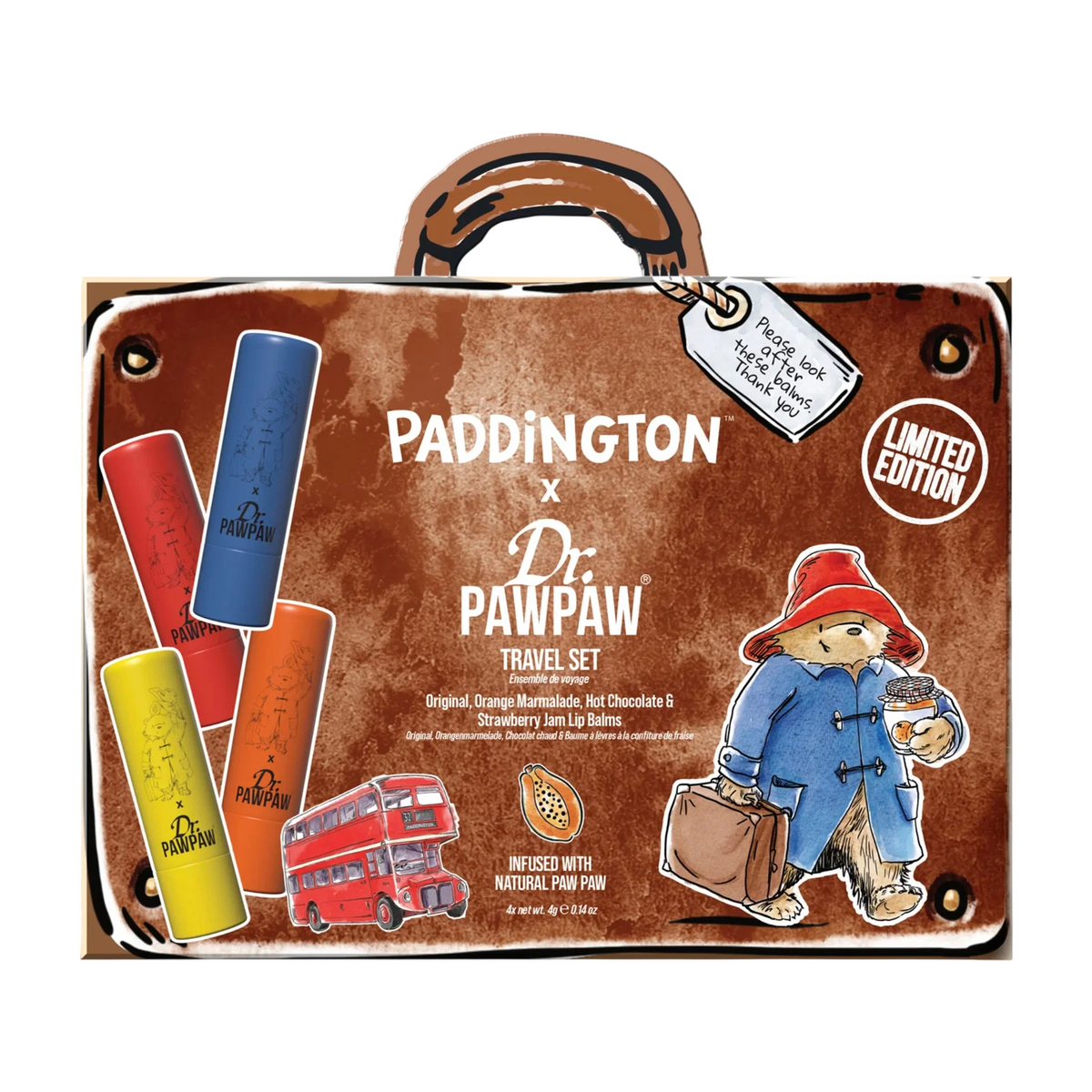 Dr. PawPaw Paddington Lip Balm Set mit drei Lippenbalsamen à 4 g
