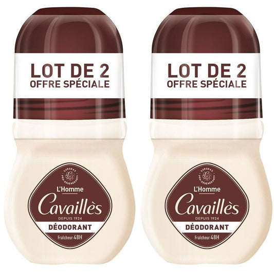 Roge Cavailles Duo Set, Roge Cavailles, L'Homme, 48h Protection, Deodorant-Roll-On, Für Männer, 2 stk, 50 ml Regular