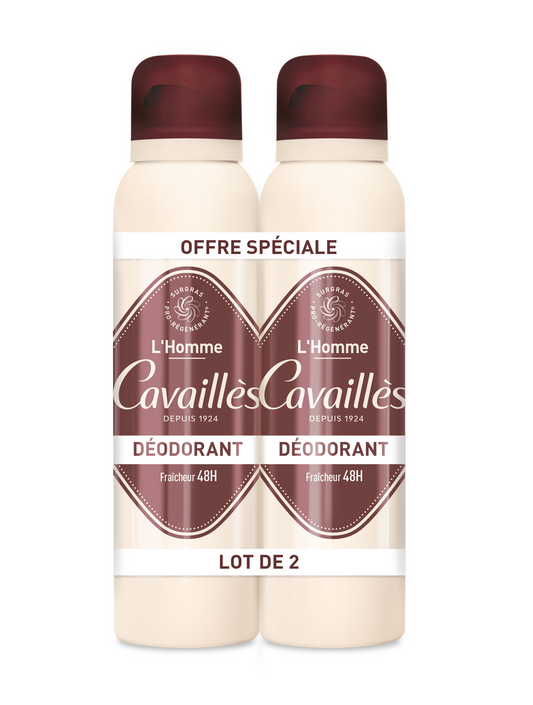 Roge Cavailles Duo Set, Roge Cavailles, L'Homme, 48h Protection, Deodorant Spray, Für Männer, 2 stk, 150 ml Regular