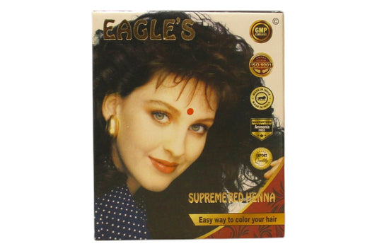 Eagles Setzen, Eagles, Henna Hair Color, Permanente Haarfarbe, Bright Red, 6 stk, 10 g Regular