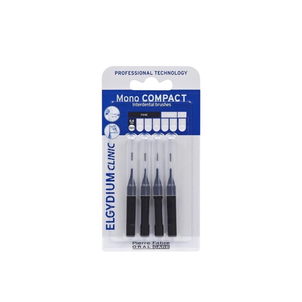 Setzen, Elgydium, Interdentalbürste, Schwarz, 4 stk