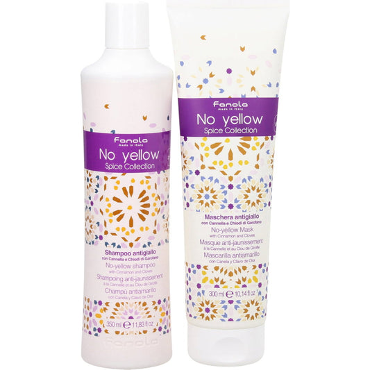 Fanola Haarpflegeset Set Fanola: No Yellow Spice Collection, Hair Treatment Cream Mask, For Neutralisation Of Yellow Tones, 3