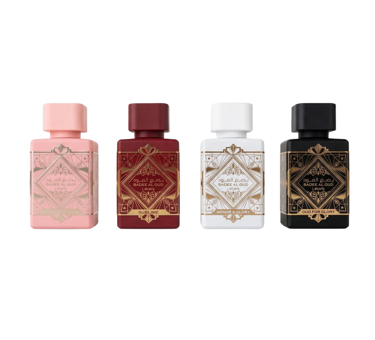 Lattafa Bade'e Al Oud Eau de Parfum Set mit 4 Düften je 25 ml