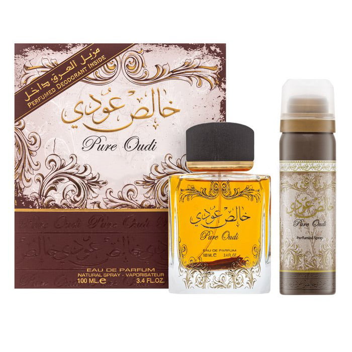 Lattafa Pure Oudi Duftset mit Eau de Parfum 100 ml und Deodorant Spray 50 ml