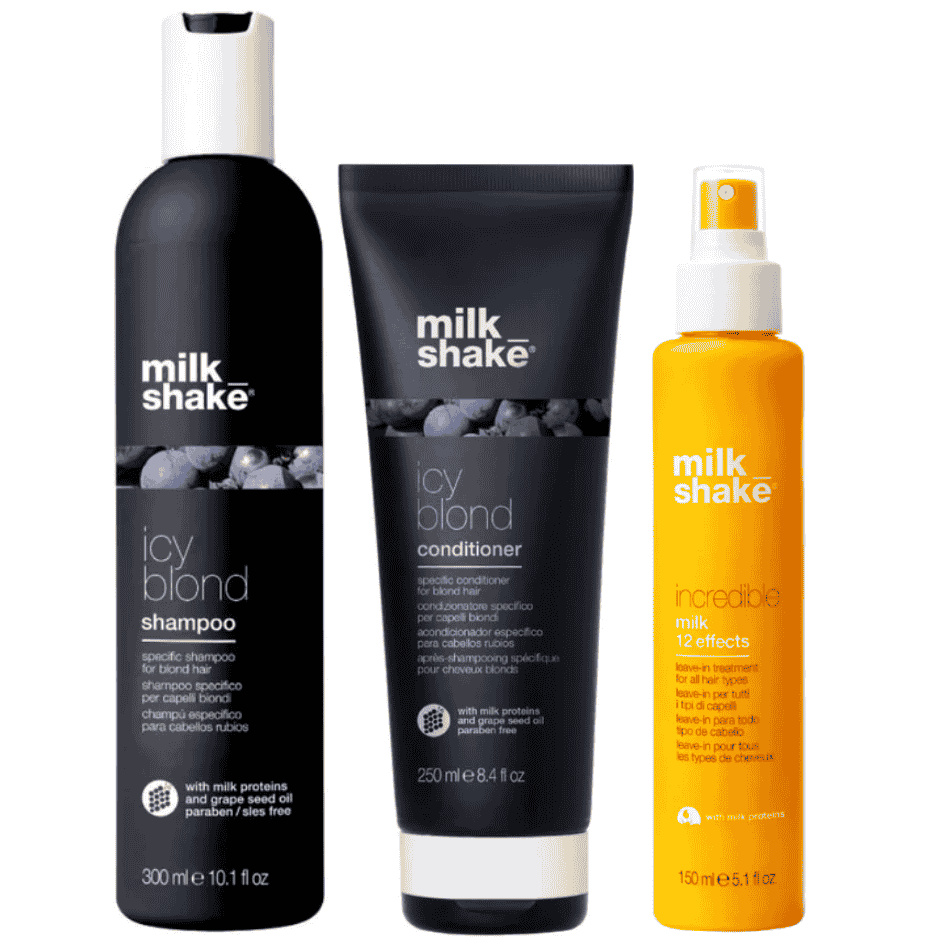 Milk Shake Haarpflegeset Set Milk Shake: Icy Blond, Hair Shampoo, 300 ml + Icy Blond, Hair Conditioner, 250 ml + Incredible,