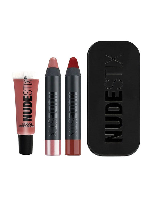 Nudestix Schminkset Set Nudestix: Red Hot Lips Mini Kit Royal, Cream Lipstick, 04, Nude, 2 ml + Red Hot Lips Mini Kit Royal,