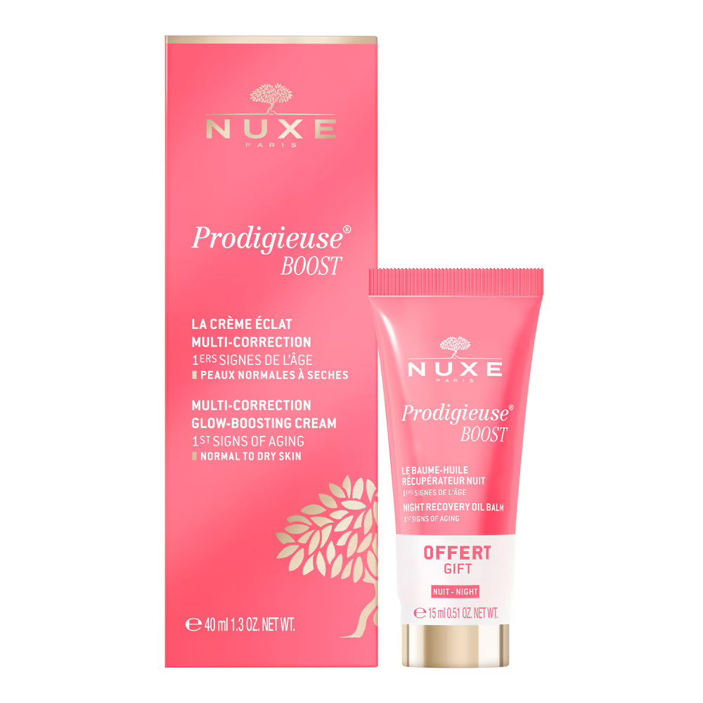 Set Nuxe: Creme Prodigieuse Boost, Multi-Correction, Cream, For Face, 40 ml + Creme Prodigieuse Boost, Recovery, Night, Balm, For Face, 15 ml