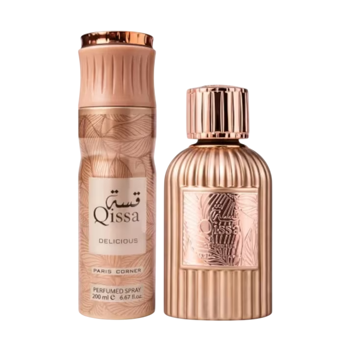 Paris Corner Qissa Delicious Duftset mit Eau de Parfum 100 ml und Deodorant Spray 200 ml