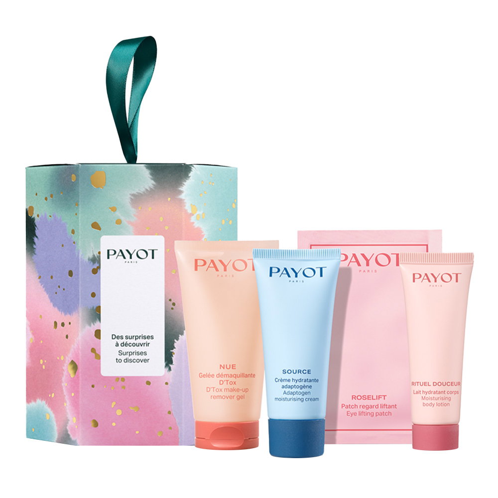 Set Payot: , Makeup Remover Gel, 50 ml + Source Adaptogen, Hydrating, Cream, For Face, 30 ml + Rituel Douceur, Hydrates, Body Lotion, Body, 25 ml + Roselift, Lifting, Eye Patch, 2 pcs, 2 g