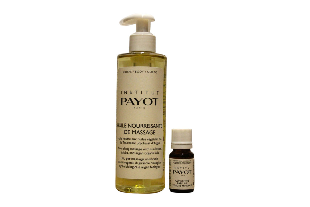 Payot Ölpflege-Set mit Pro Huile Massageöl 250 ml und Vitalité Minérale Essential Oil 10 ml