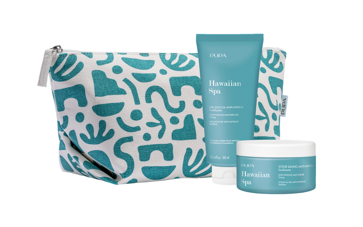 Pupa Hawaiian Spa Anti-Fatigue Körperpflege-Set mit Body Scrub und Shower Gel