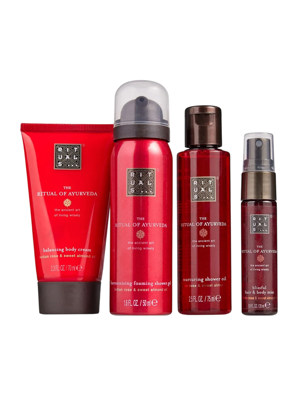 Rituals The Ritual of Ayurveda Geschenkset mit Duschmousse Duschöl Haarparfum und Körpercreme