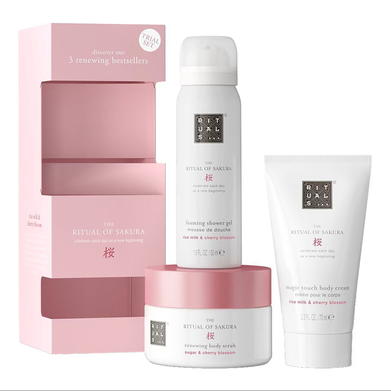 Rituals Parfümset Set Rituals: The Ritual Of Sakura, Shower Mousse, 50 ml + The Ritual Of Sakura, Rejuvenating, Body Scrub, 1