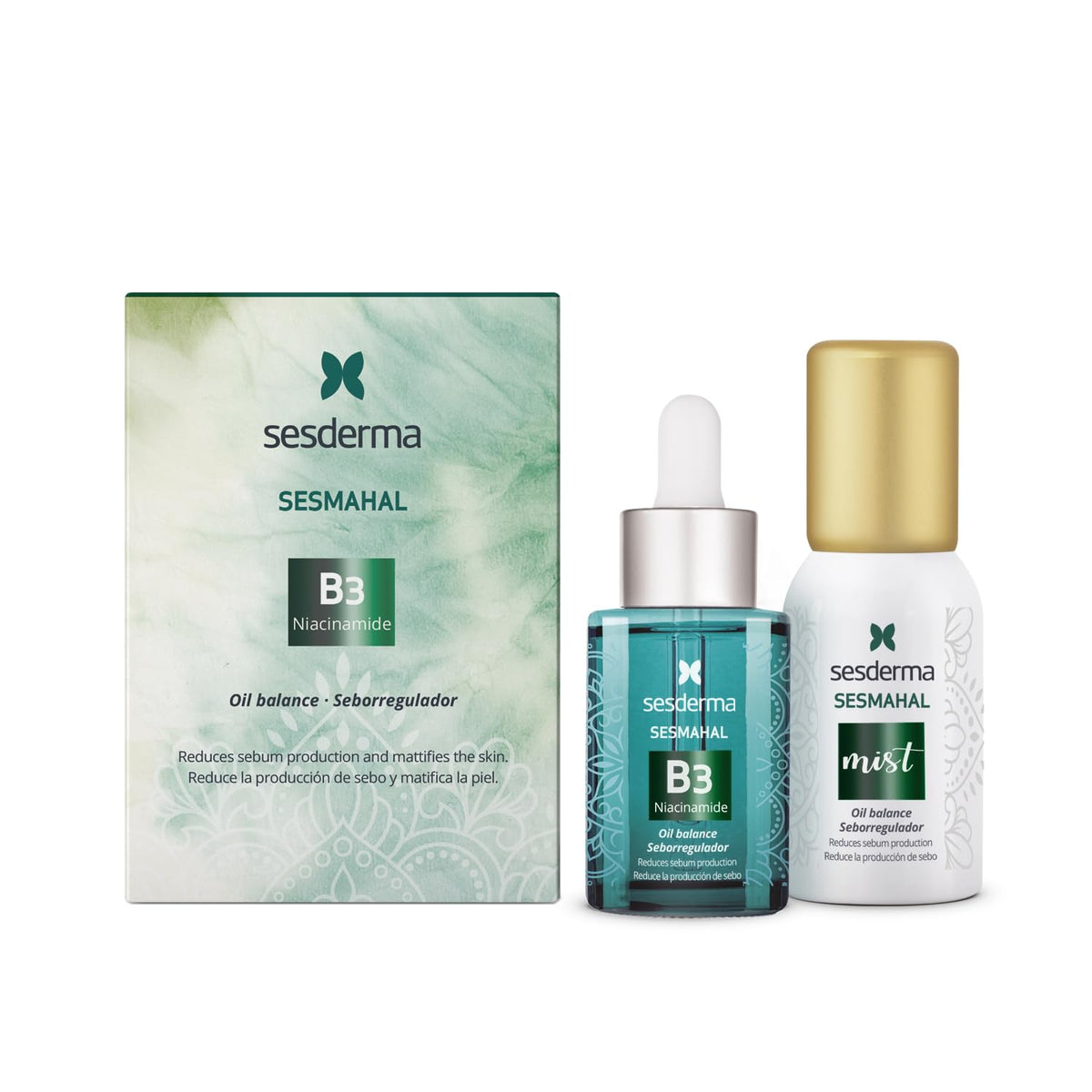 Set Sesderma: Sesmahal, B3, Hydrating, Pore-Minimising & Regenerating, Day & Night, Serum, For Face, 30 ml + Sesmahal, For Regulation Of Excessive Sebum, Mist Spray, For Face, 30 ml