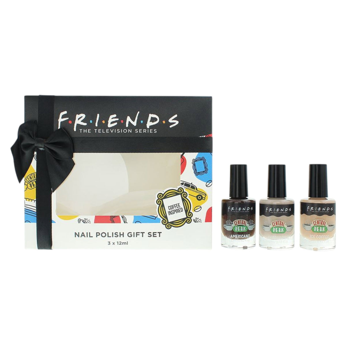 Set Trio, Warner Bros, Friends, Chipsresistent, Nagellack, Kaffee, 3 stk, 12 ml