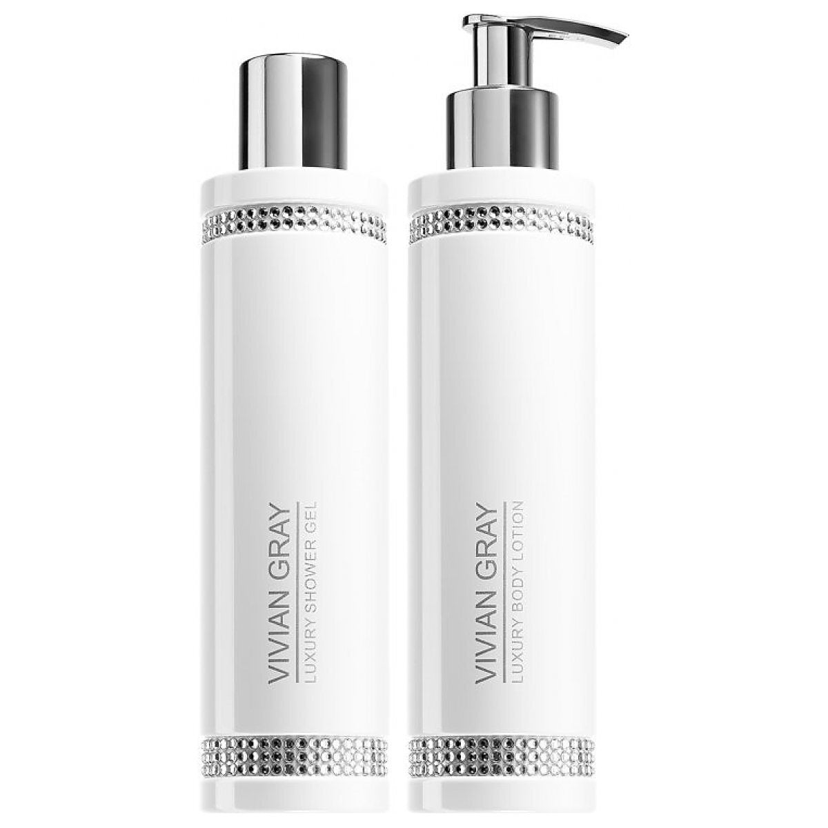 Vivian Gray White Crystals Pflege-Set mit Duschgel und Bodylotion, 2 x 250 ml