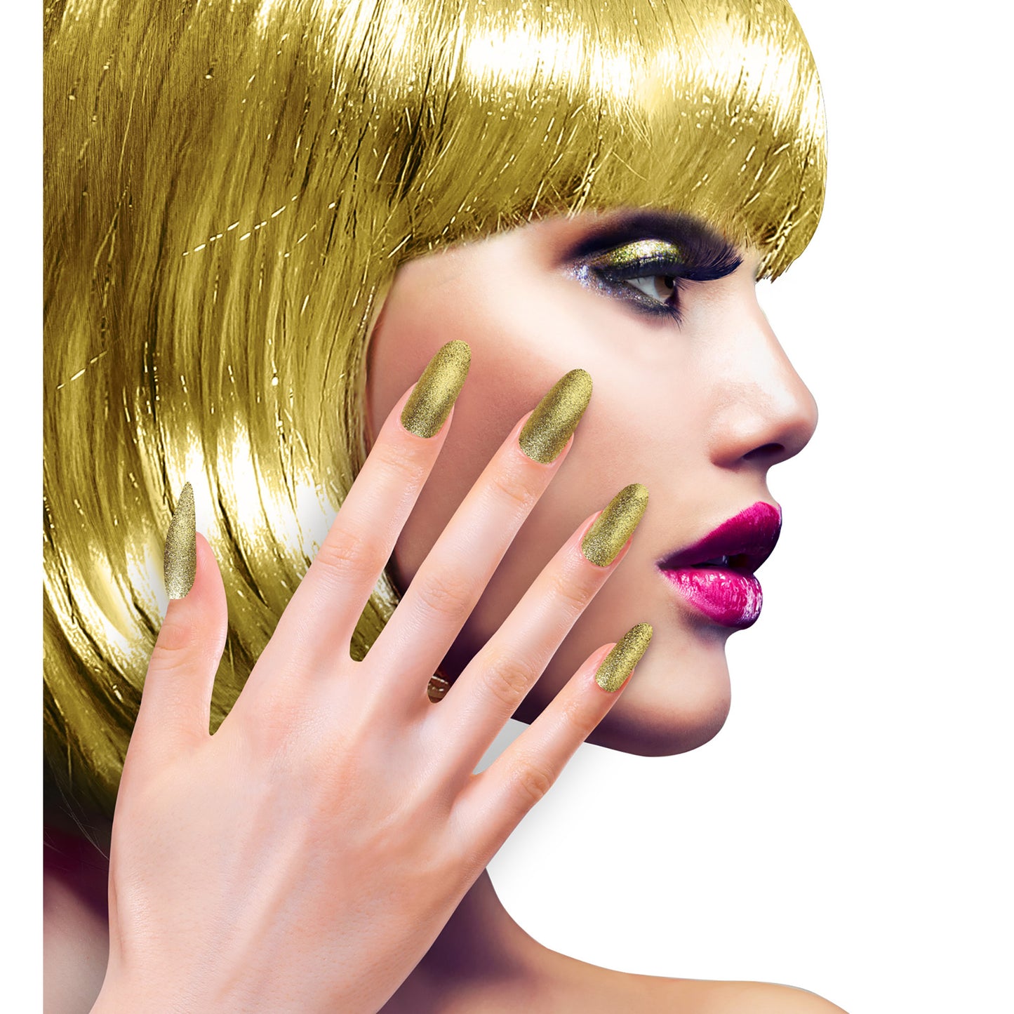 "Set von 12 SELBSTKLEBENDEN FINGERNÄGELN - GOLD" – Ansicht 3