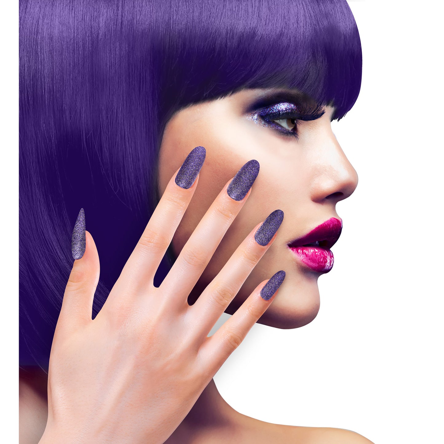 "Set von 12 SELBSTKLEBENDEN FINGERNÄGELN - VIOLETT" – Ansicht 3