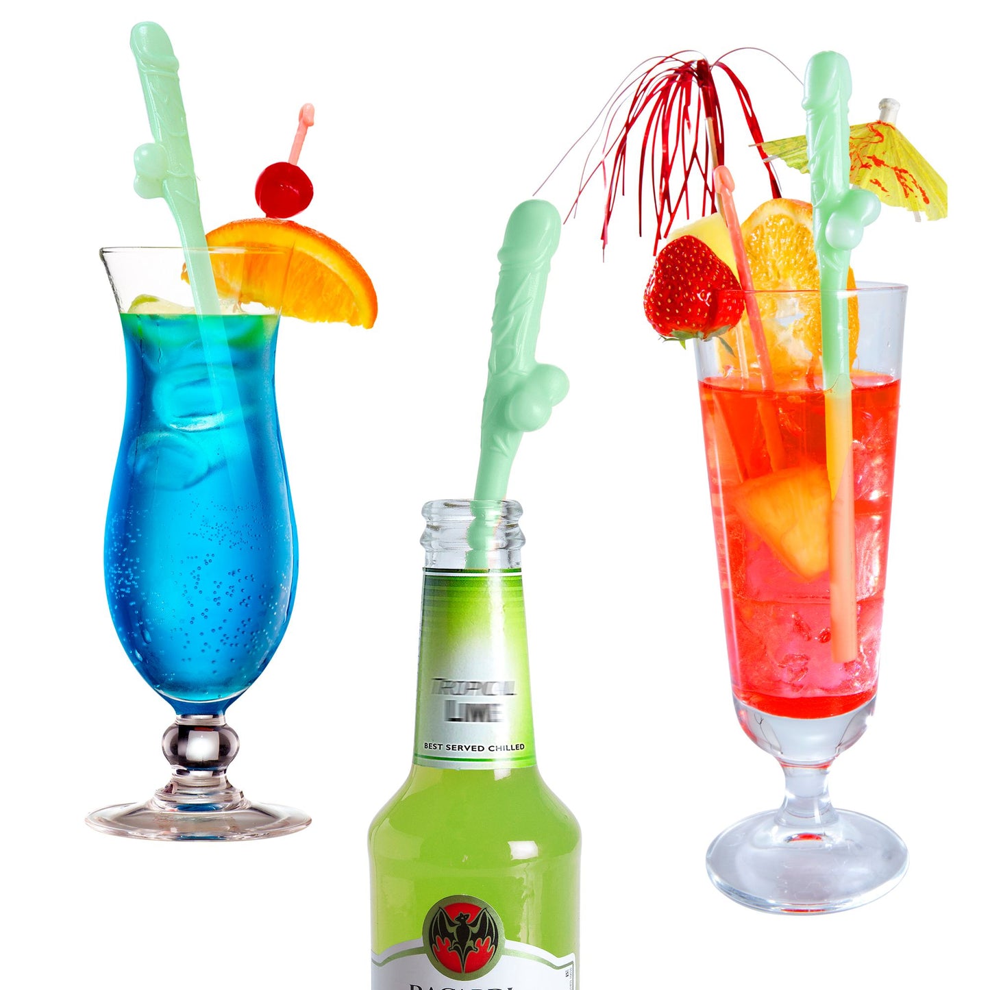 "Set von 6 GLOW IN THE DARK WILLY STROHHALMEN" – Ansicht 5