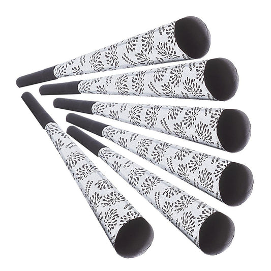 "Set von 6 TROMPETEN BUON ANNO SILBER" 25 cm – Vorderansicht