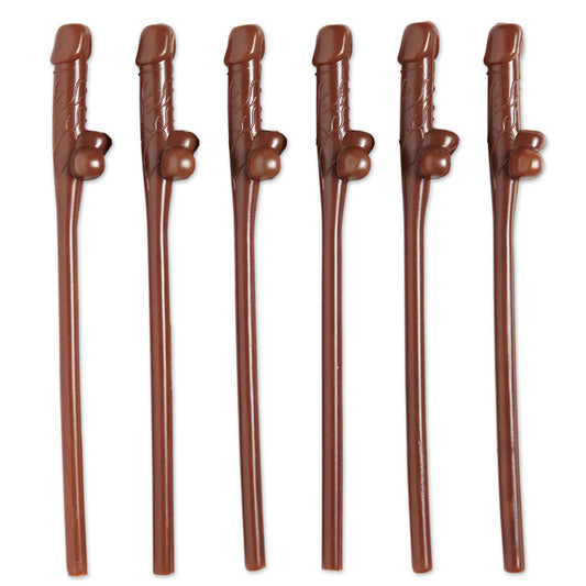 "Set von 6 WILLY AFRO STROHHALMEN" – Vorderansicht