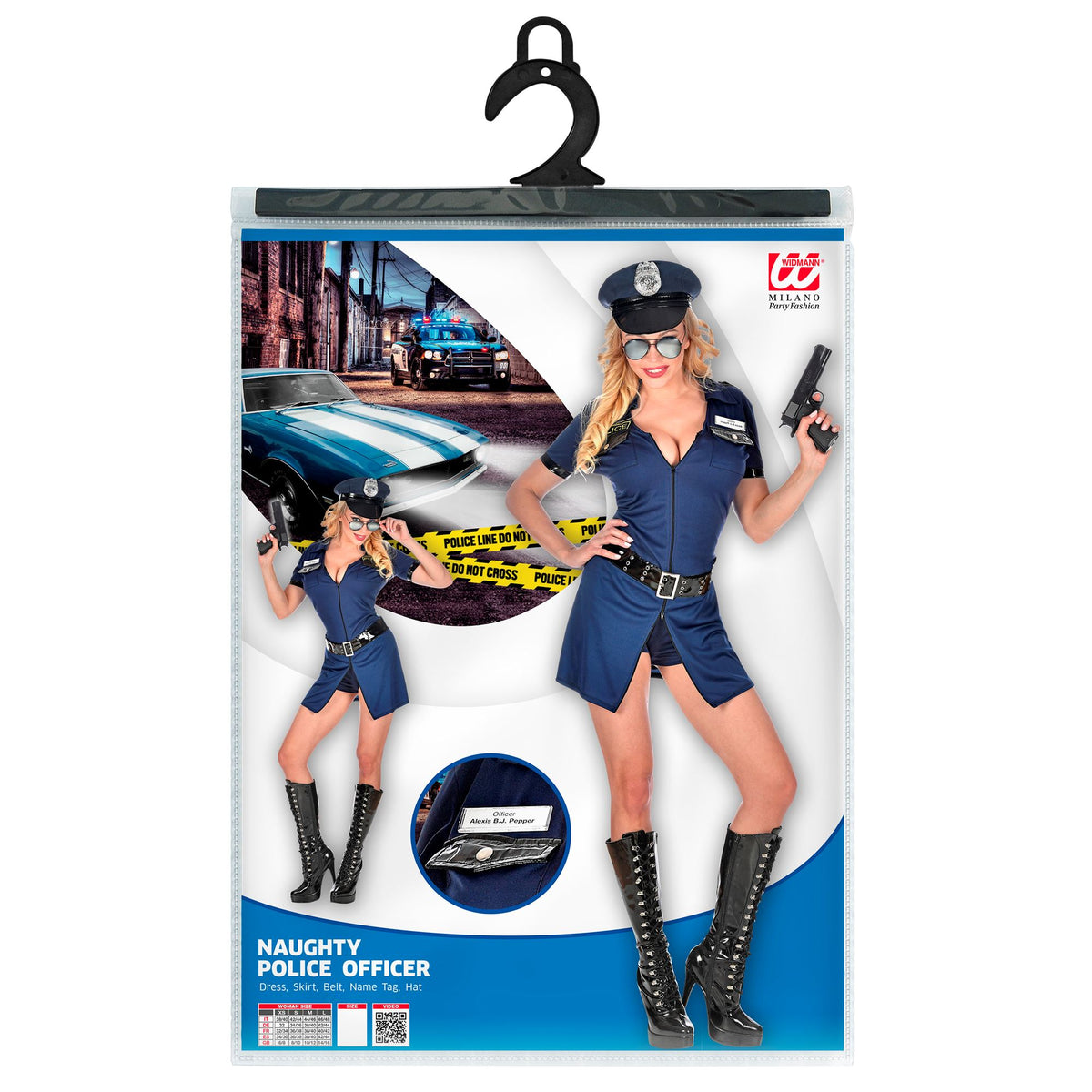 "SEXY POLIZISTIN" (Kleid, Rock, Gürtel, Namensschild, Mütze) – Ansicht 5