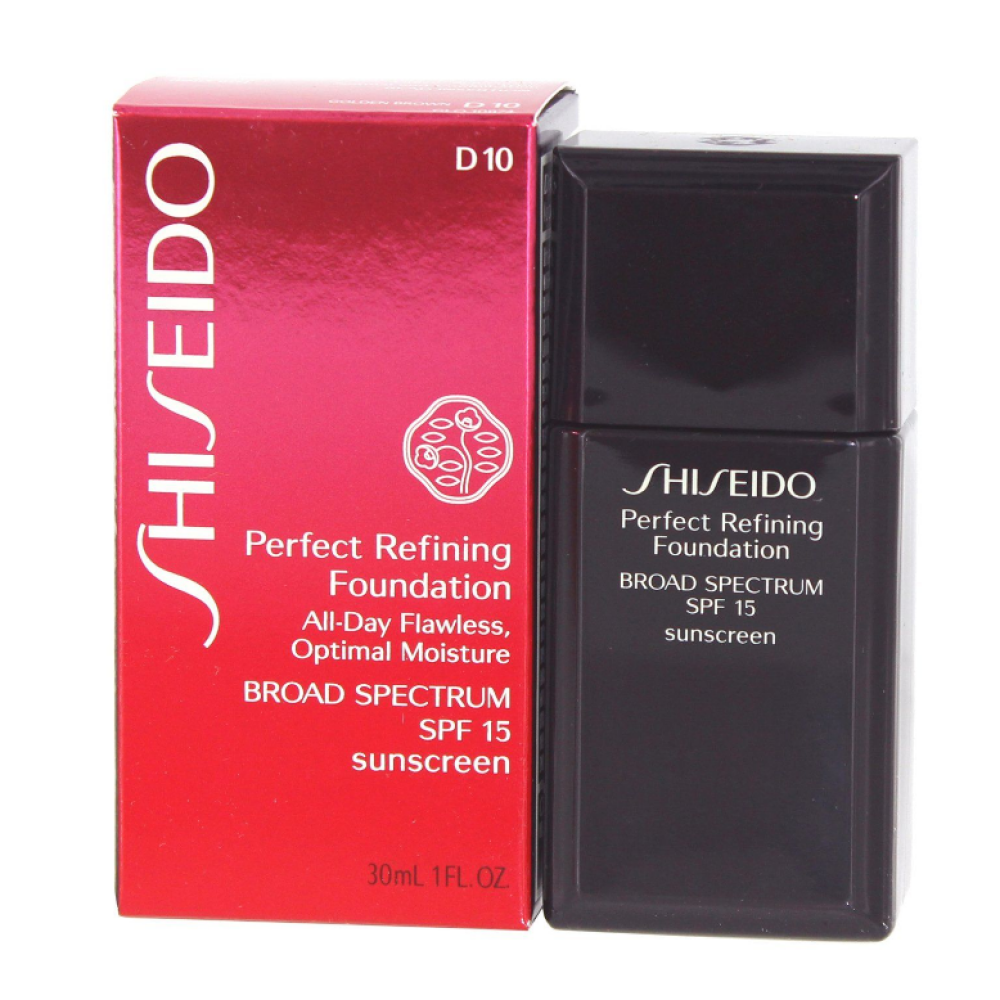 Shiseido Shiseido, Perfect Refining, Feuchtigkeitsspendend, Flüssige Grundierung, D10, Goldbraun, SPF 15, 30 ml Regular