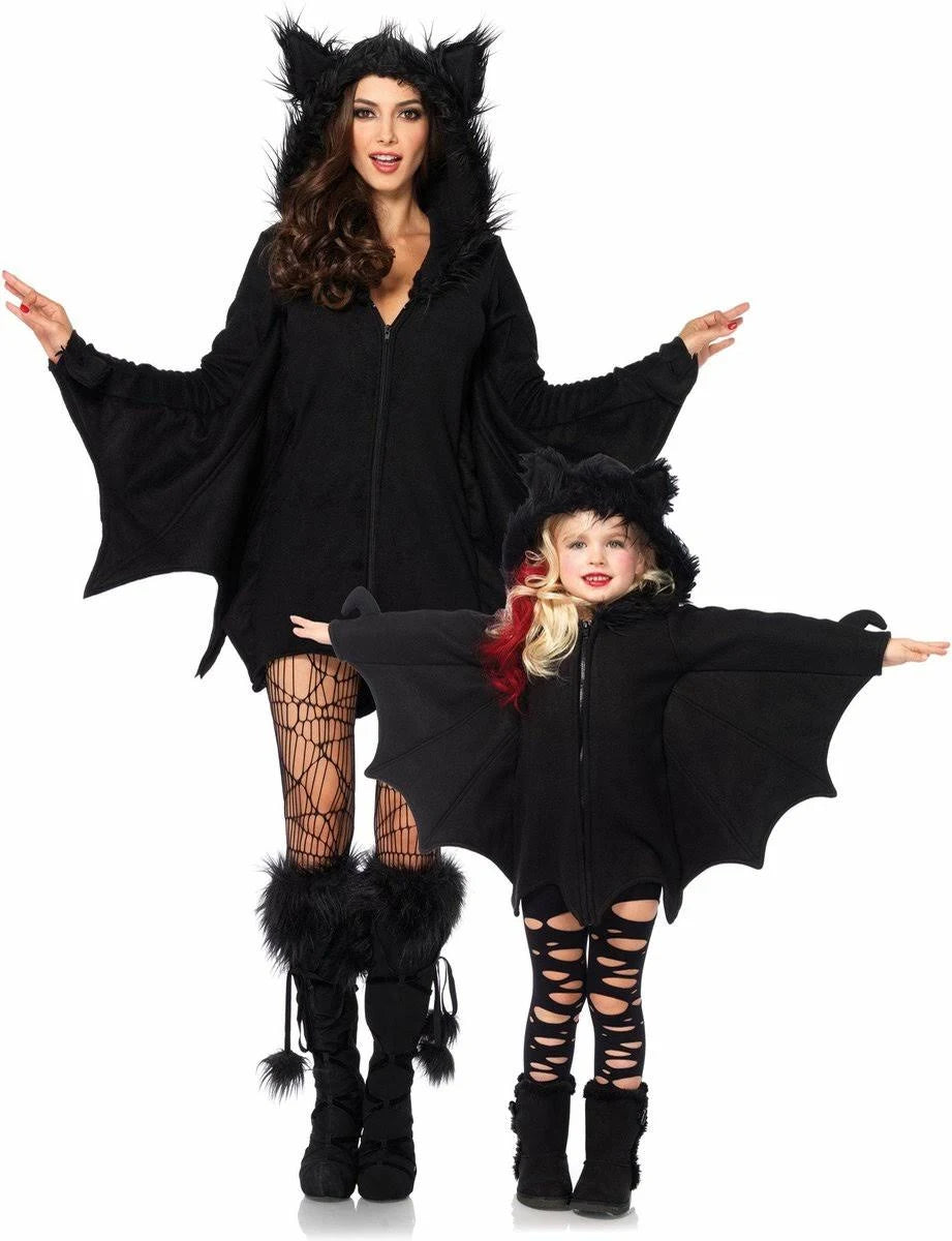 Leg Avenue Fledermaus Kinderkostüm mit Kapuze und Plüsch XS-L