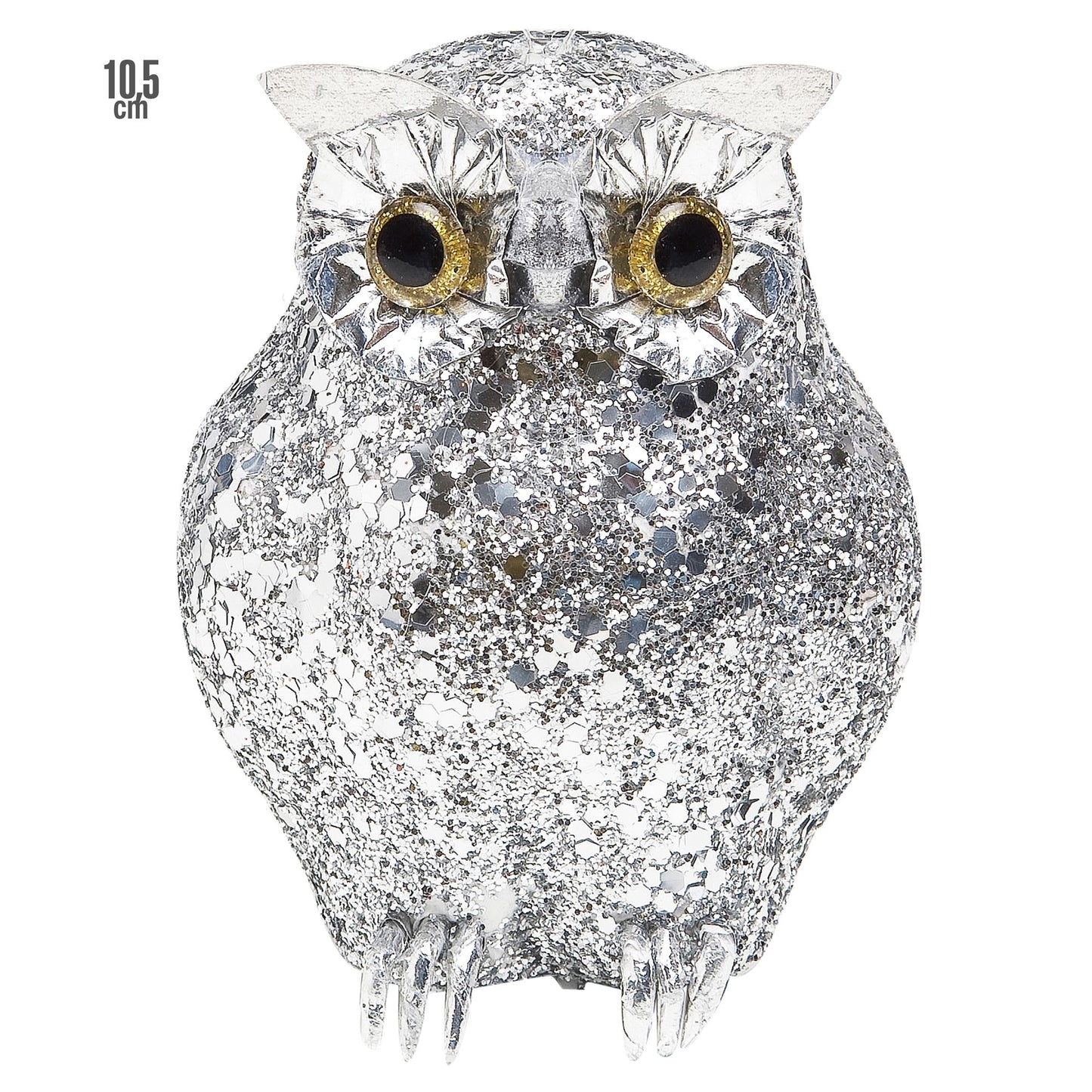 "SILBERNE EULE" 10,5 cm – Vorderansicht