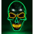 "SILBERNE TOTENKOPFMASKE MIT FARBIGEN LEDS" – Vorderansicht