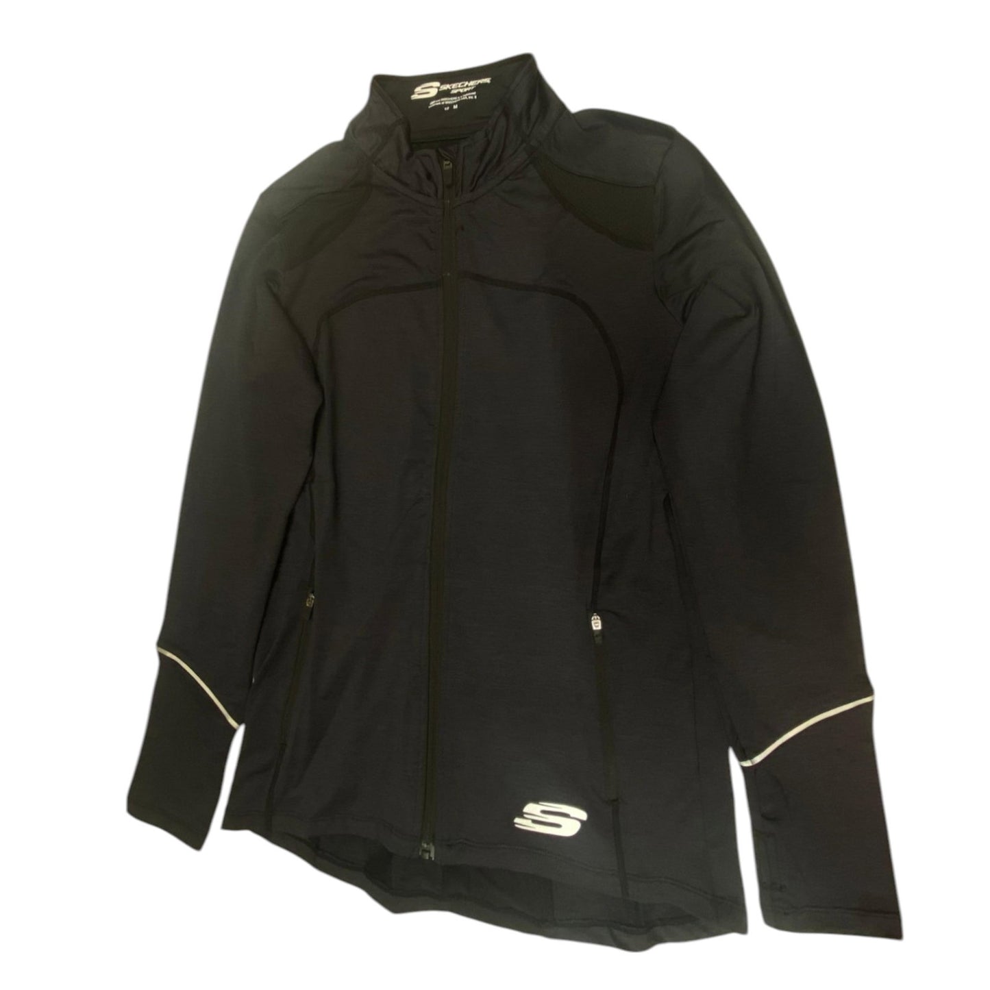 Skechers, Leia Mari, Synthetische Sportjacke für Frauen, Schwarz, Größe 12