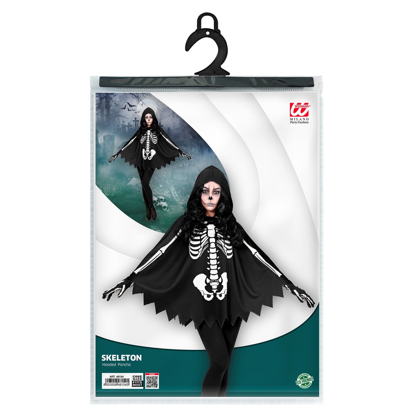 "SKELETT" (Poncho mit Kapuze) – Ansicht 5