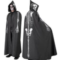 "SKELETT UMHANG MIT KAPUZE" 150 cm – Vorderansicht