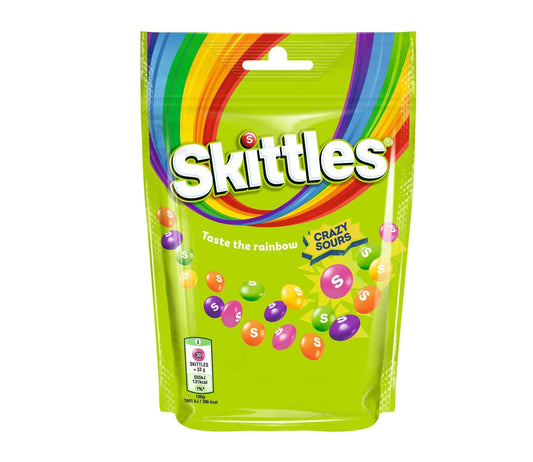 Skittles Crazy Sours 136g saure Kaudragees - Candyshop.ch – Produktansicht