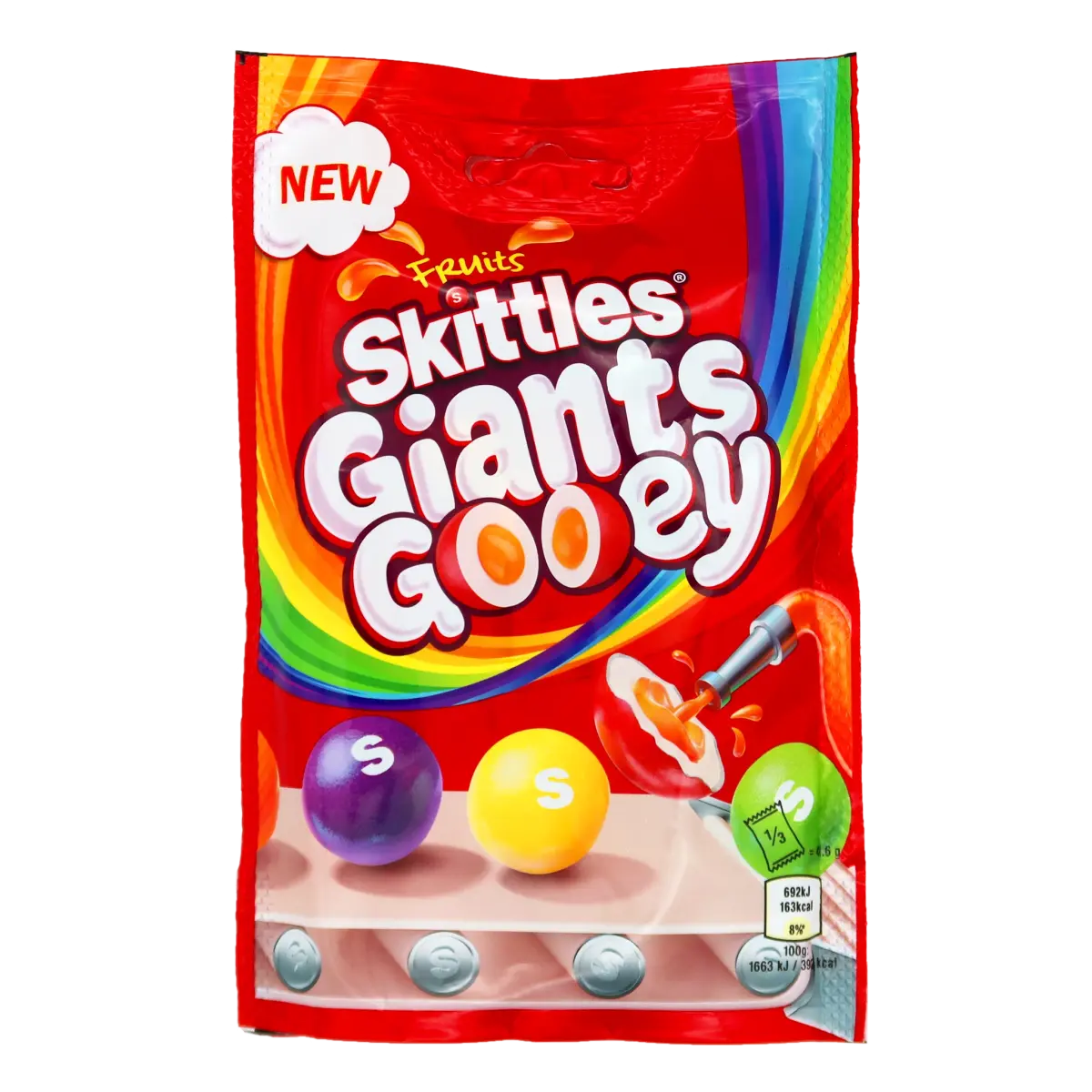 Skittles Giants Gooey 125 g Fruchtgummi in fünf Geschmacksrichtungen