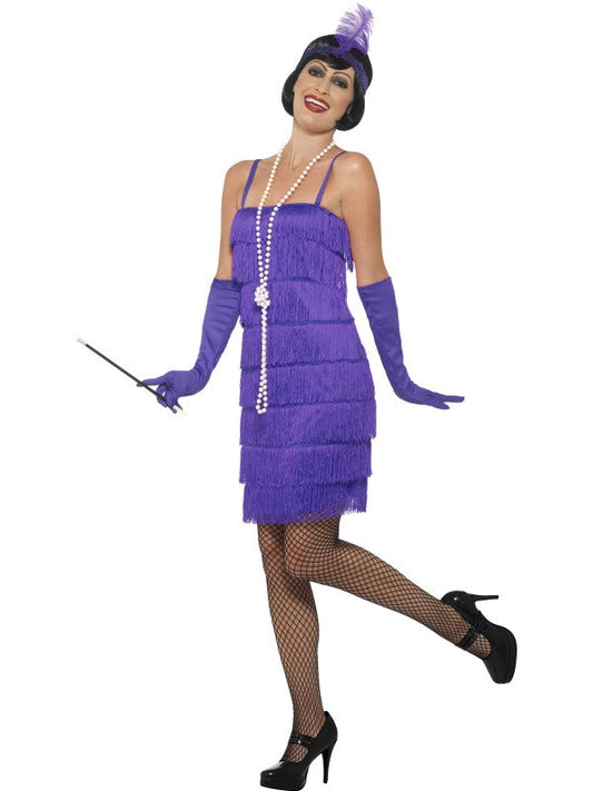 Flapper Kleid 1920er Jahre – Smiffys Lila Kostüm mit Fransen - Fasnacht24.ch