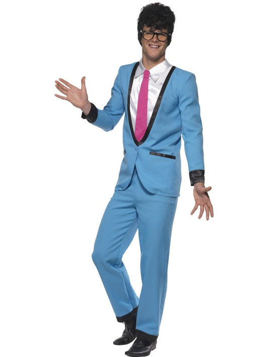 Smiffys 50s Teddy Boy Kostüm – Blaues Jackett, Hose & Rote Krawatte - Fasnacht24.ch