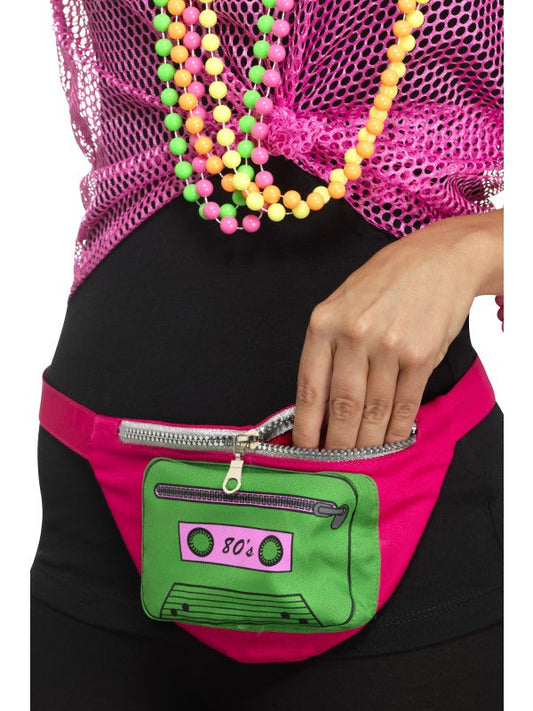Smiffys 80er Retro Bauchtasche Hüfttasche Kassette Design verstellbarer Gürtel – Produktansicht