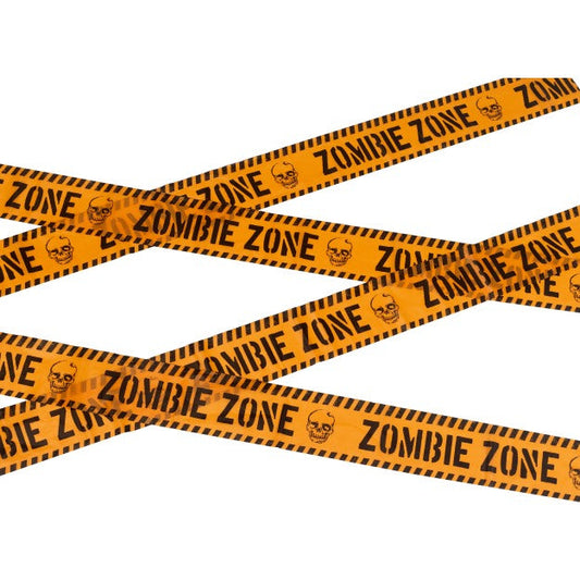 Halloween Absperrband – Smiffys Zombie Zone 6m UV-reaktives Gelbband - Fasnacht24.ch