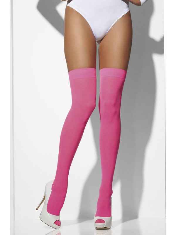Smiffys Neon Pink Opaque Thigh-High Strümpfe – Damenmode - Fasnacht24.ch