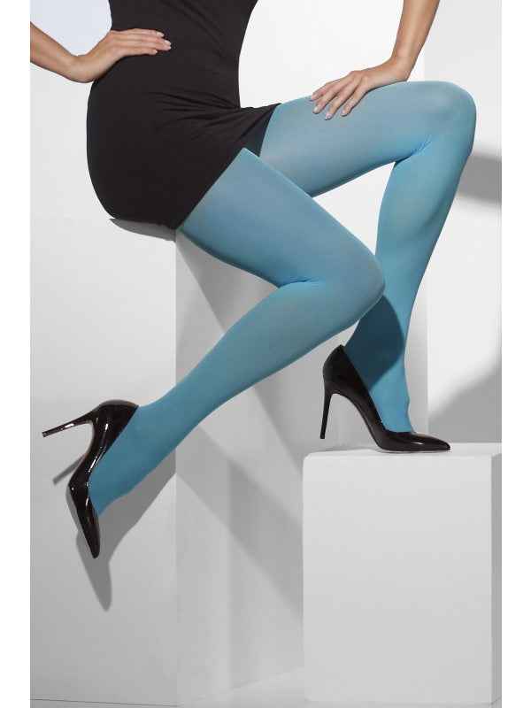 Smiffys Blickdichte Blaue Strumpfhosen – 120 Denier Opaque Tights - Fasnacht24.ch