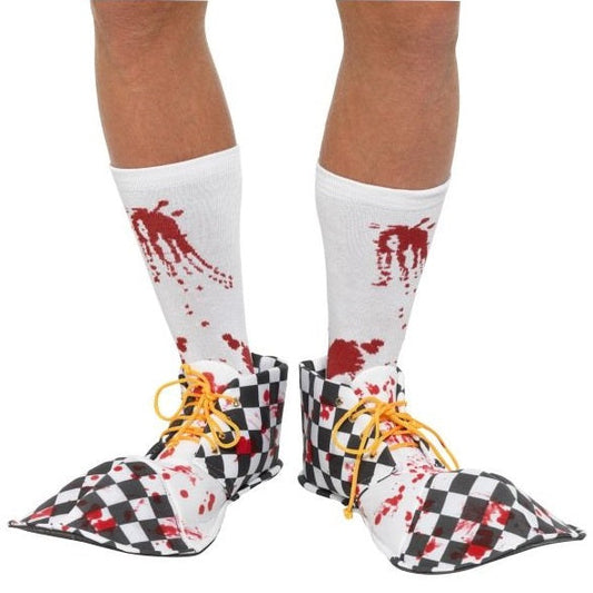 Smiffys Bloody Horror Clown Überschuhe – Schwarz Weiß – Halloween - Fasnacht24.ch